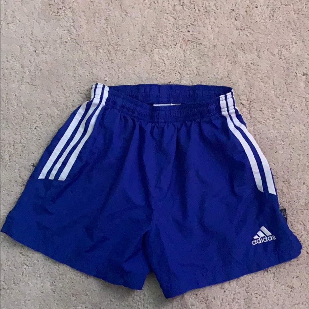 Kids Blue Adidas Running Shorts